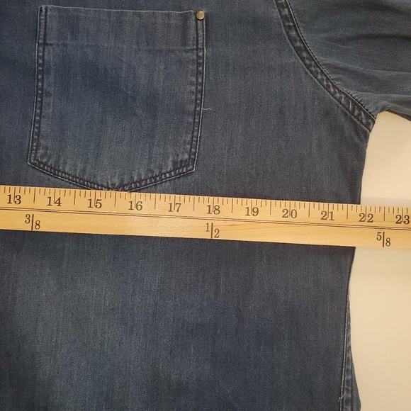 Mens Calvin Klein Jeans Dark Denim Long Sleeve Shirt - Picture 13 of 14